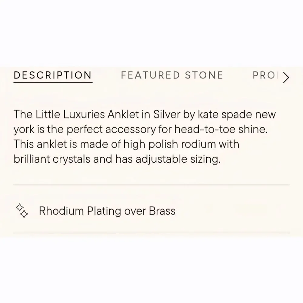 Kate Spade New‎ York Little Luxuries Anklet